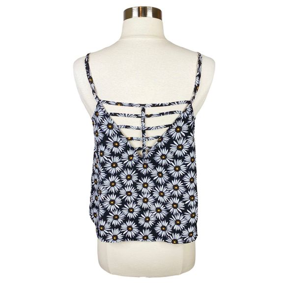 Love, Fire Crochet Lace Daisy Print Tank Top - Size Small - Picture 3 of 4
